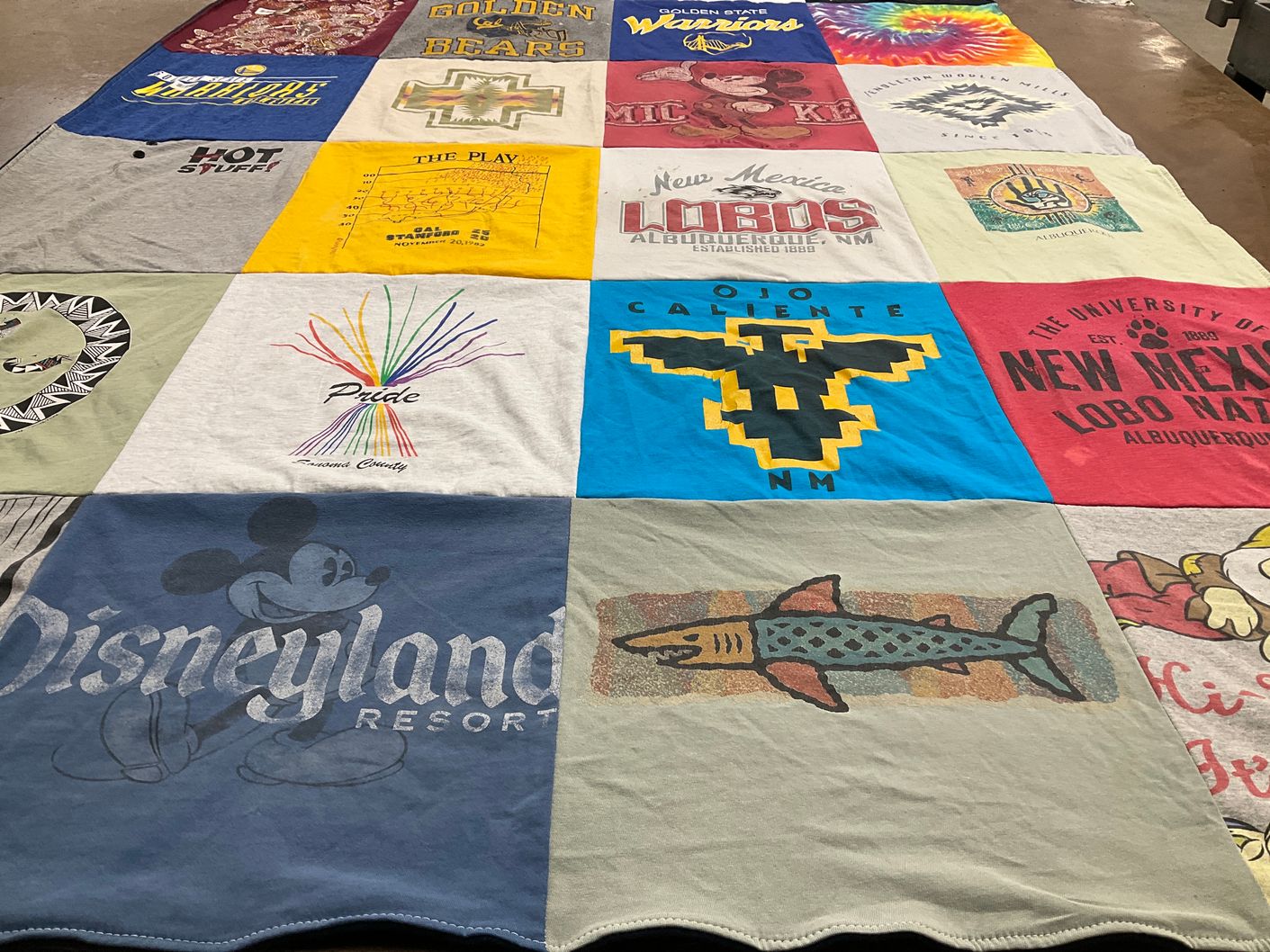 T-shirt quilt featuring new mexico lobos by catherine from CA