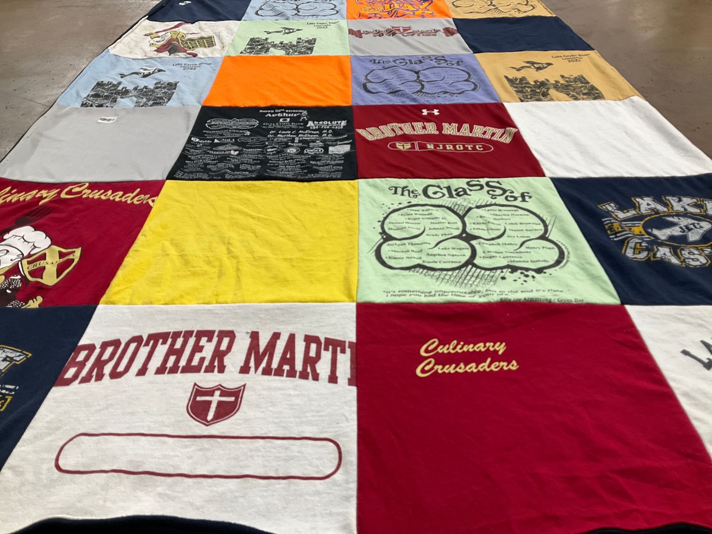 T-shirt quilt featuring lake cast high school by Latasha from LA