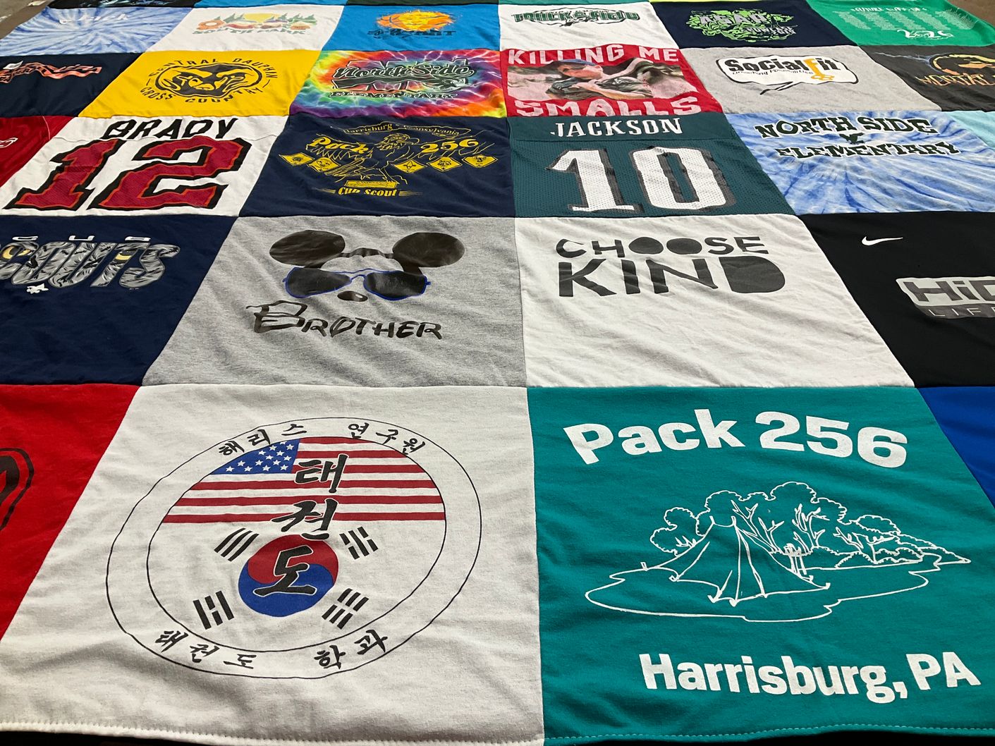 T-shirt quilt from north side elementary school by Rick from PA