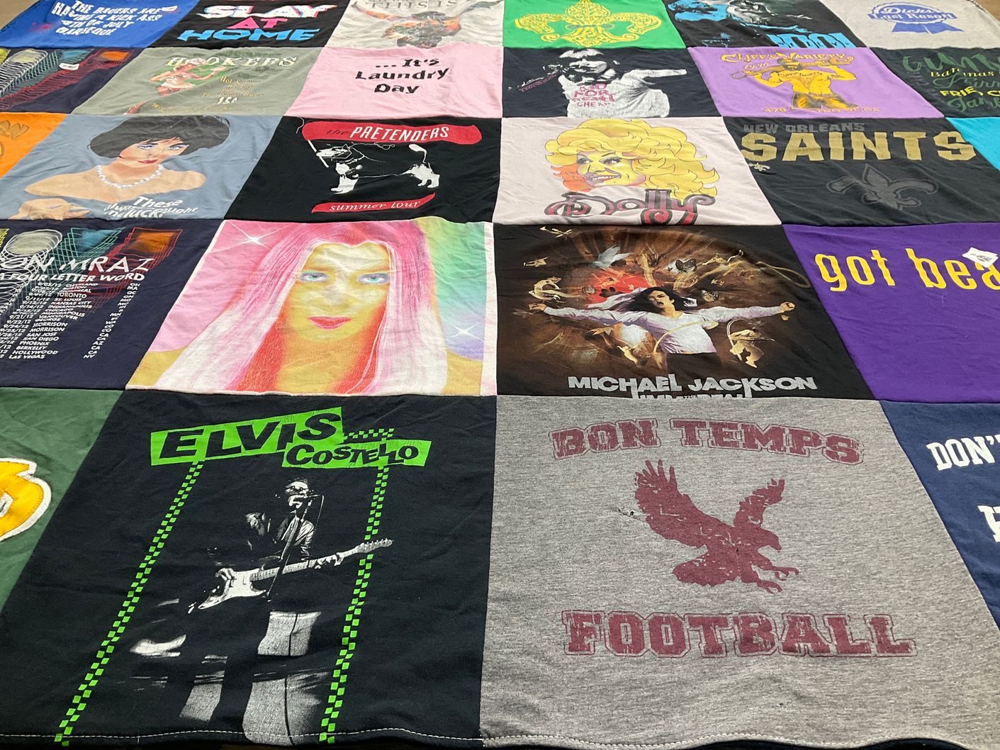 T-shirt quilt featuring new orleans saints by James from NV