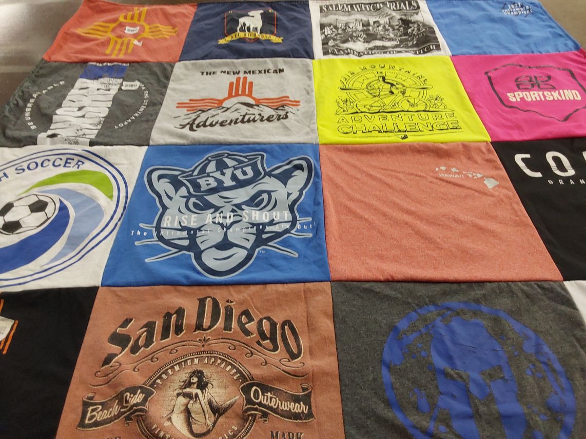 T-shirt quilt from brigham young university by Madison from GA