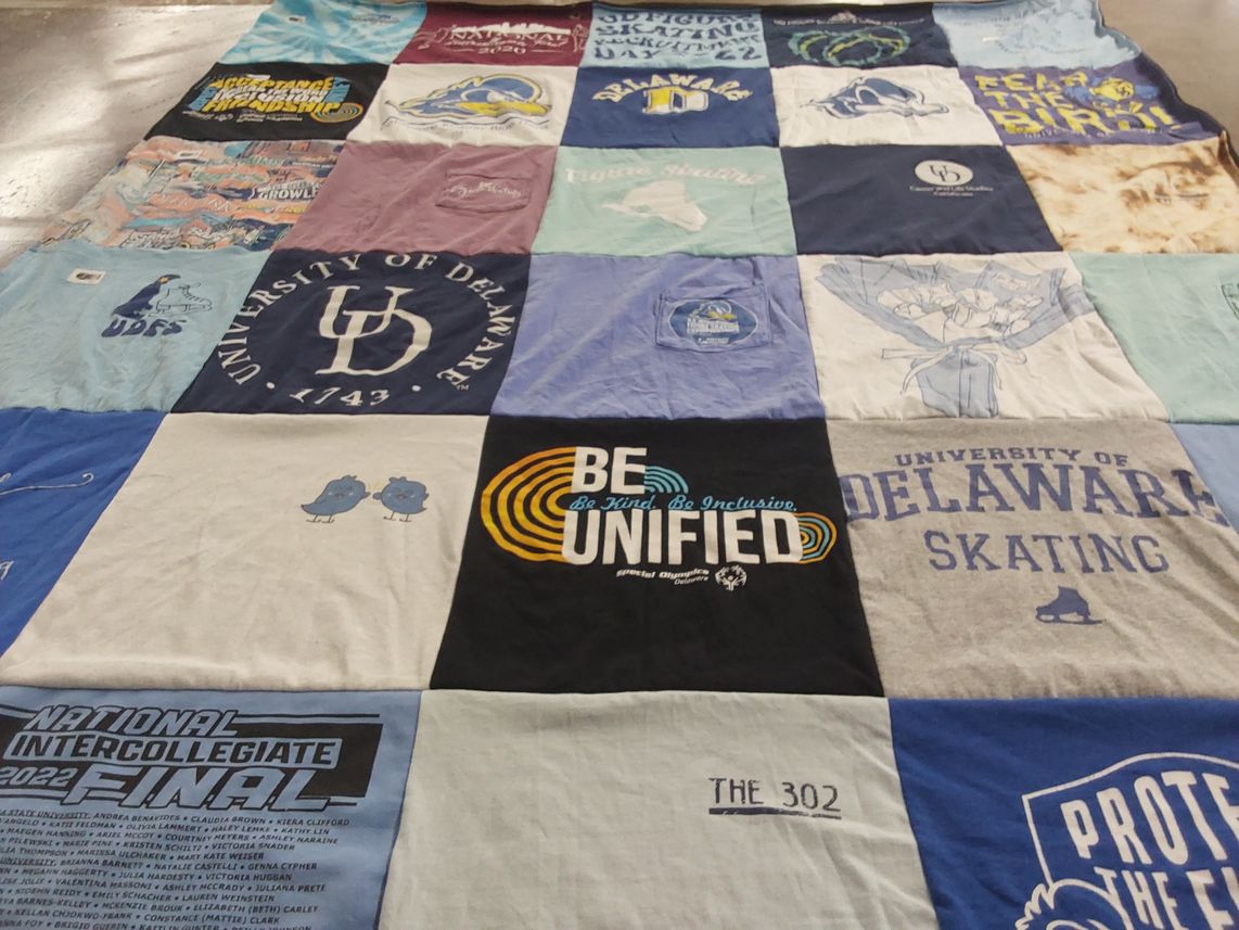 T-shirt quilt from university of delaware by Leah from PA