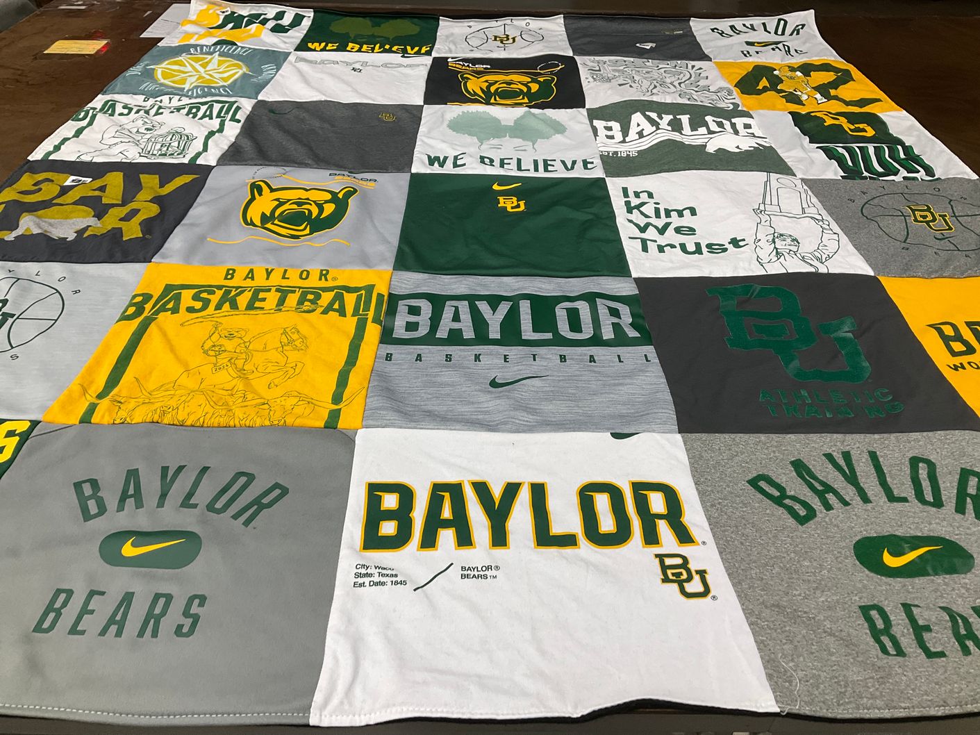 T-shirt quilt featuring baylor bears by MyKaela from TX