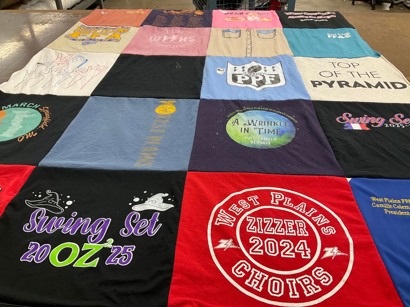 T-shirt quilt from west plains high school by Camille from MO