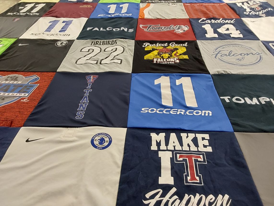 T-shirt quilt featuring hurricane fc by Lorie from TX