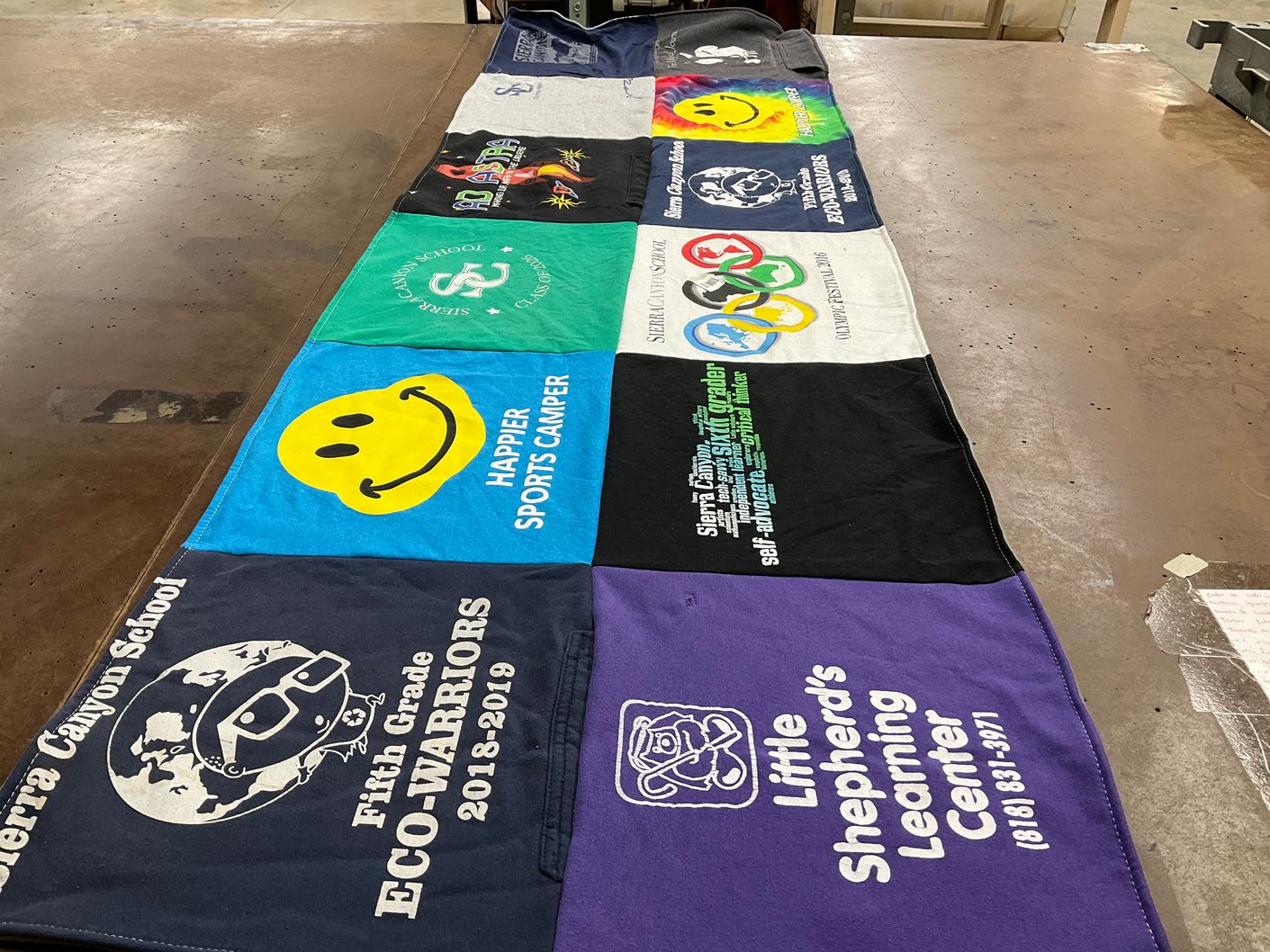 T-shirt quilt from sierra canyon school by Amber from CA