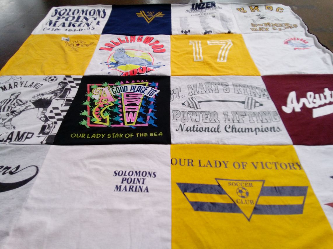 T-shirt quilt from st. mary's college by Janie from VA