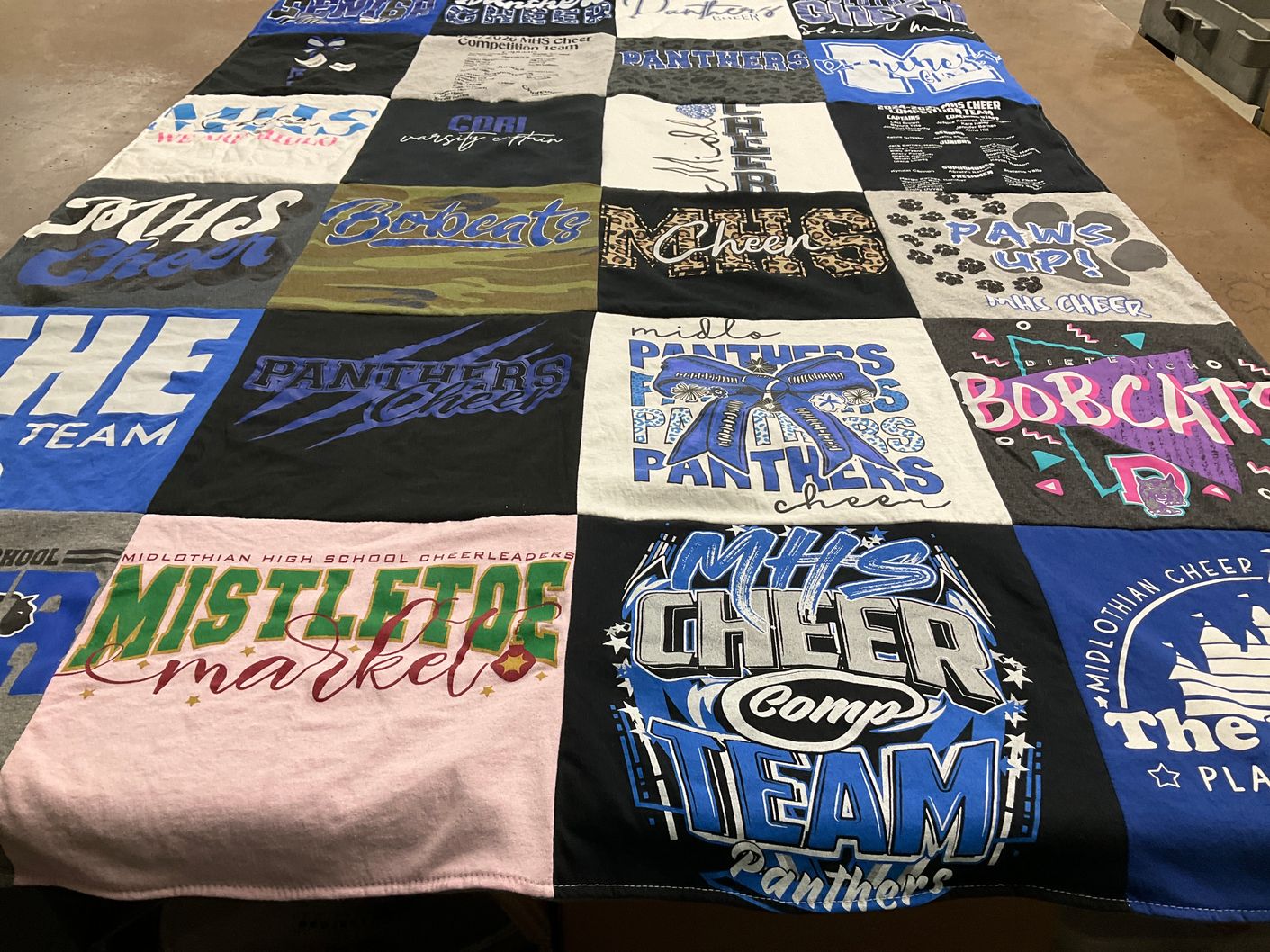 T-shirt quilt featuring midlothian high school panthers, midlothian high school bobcats by Connie from TX