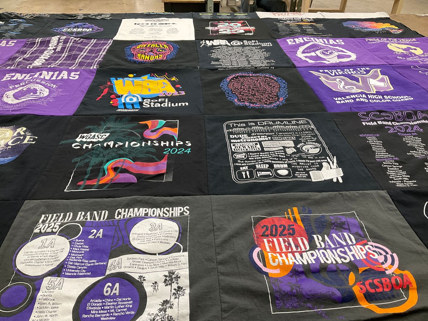 T-shirt quilt from valencia high school by Cherie from CA