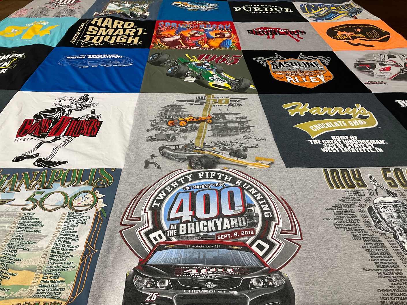 T-shirt quilt from purdue university by Tony from IN