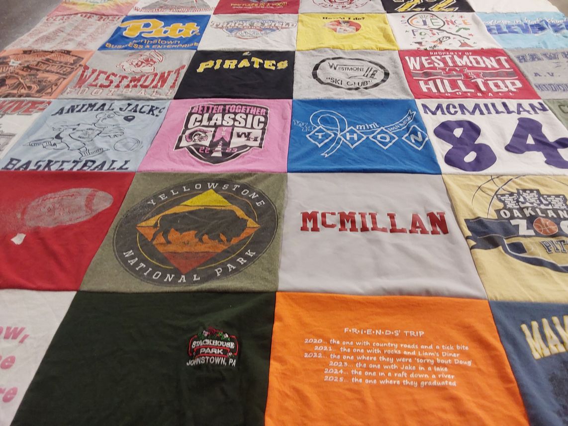 T-shirt quilt featuring pittsburgh pirates by Jeannine from PA