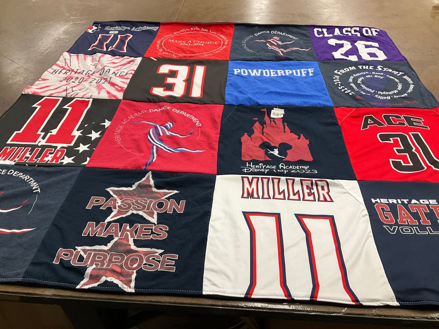 T-shirt quilt featuring heritage academy dance department by Brittany from AZ