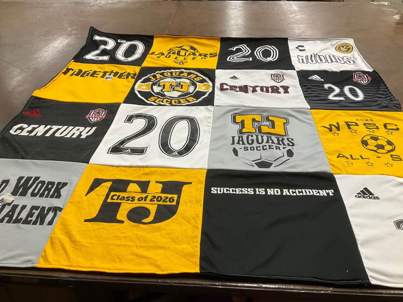 T-shirt quilt featuring tj jaguars soccer by Corinne from PA