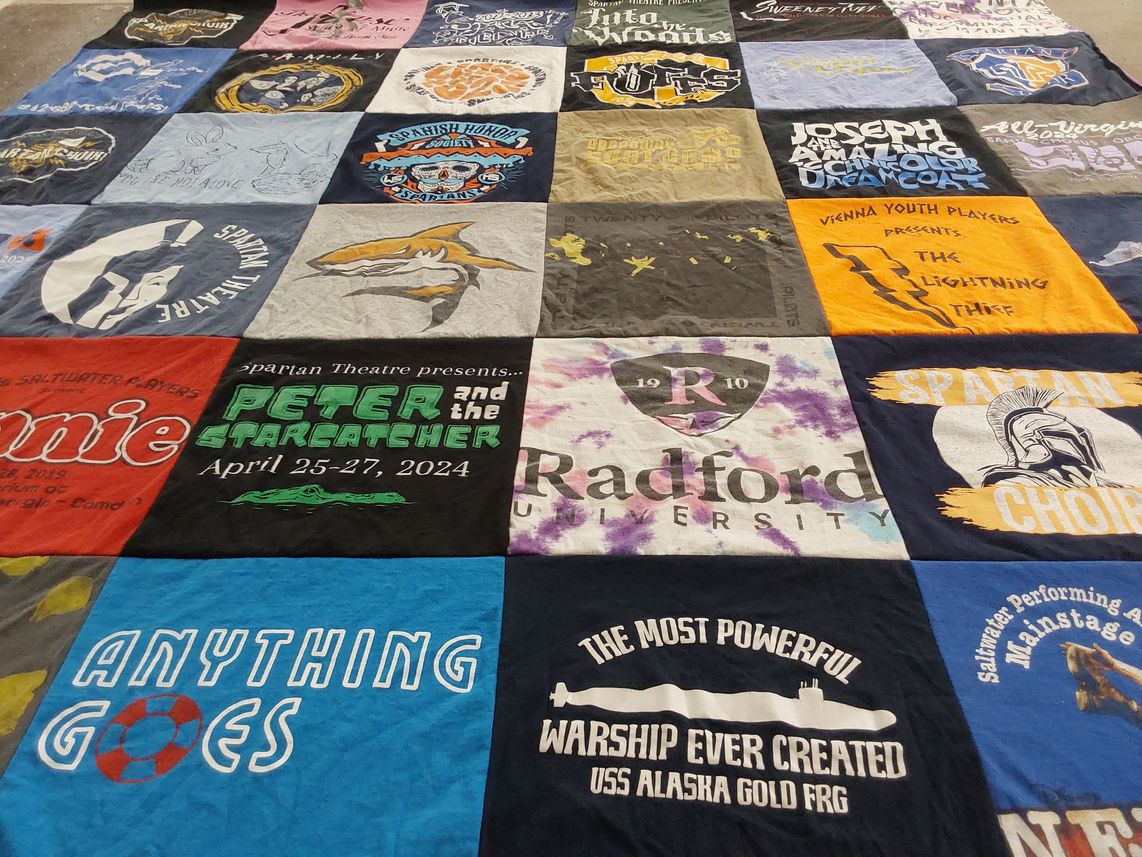 T-shirt quilt from radford university by Christy from GA