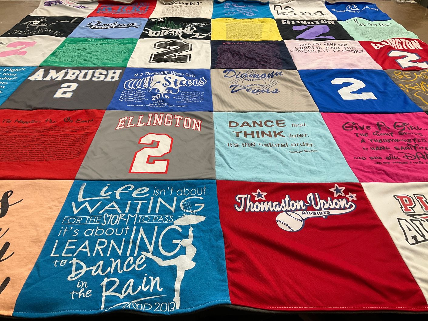 T-shirt quilt from ellington high school by Amy from GA