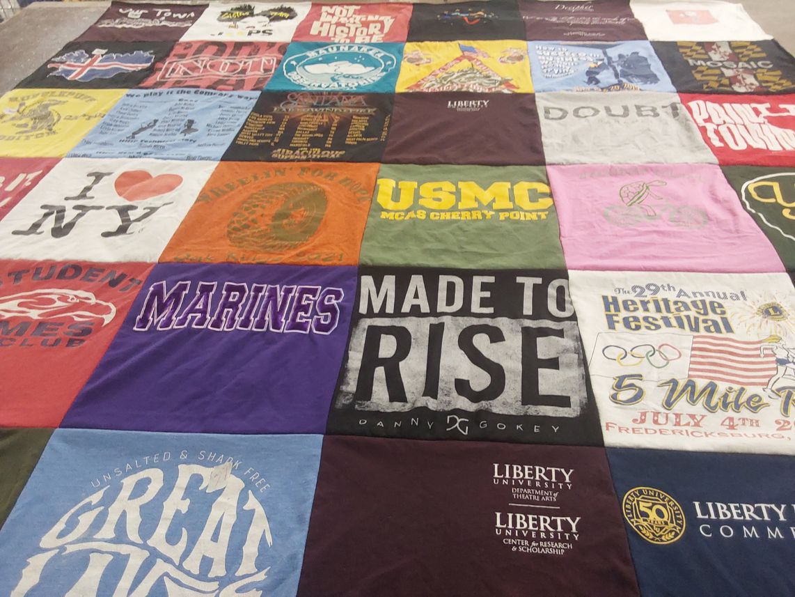 T-shirt quilt from liberty university by Joanna from VA