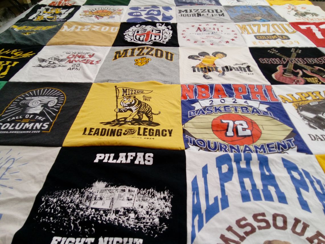 T-shirt quilt from university of missouri by Melanie from IL