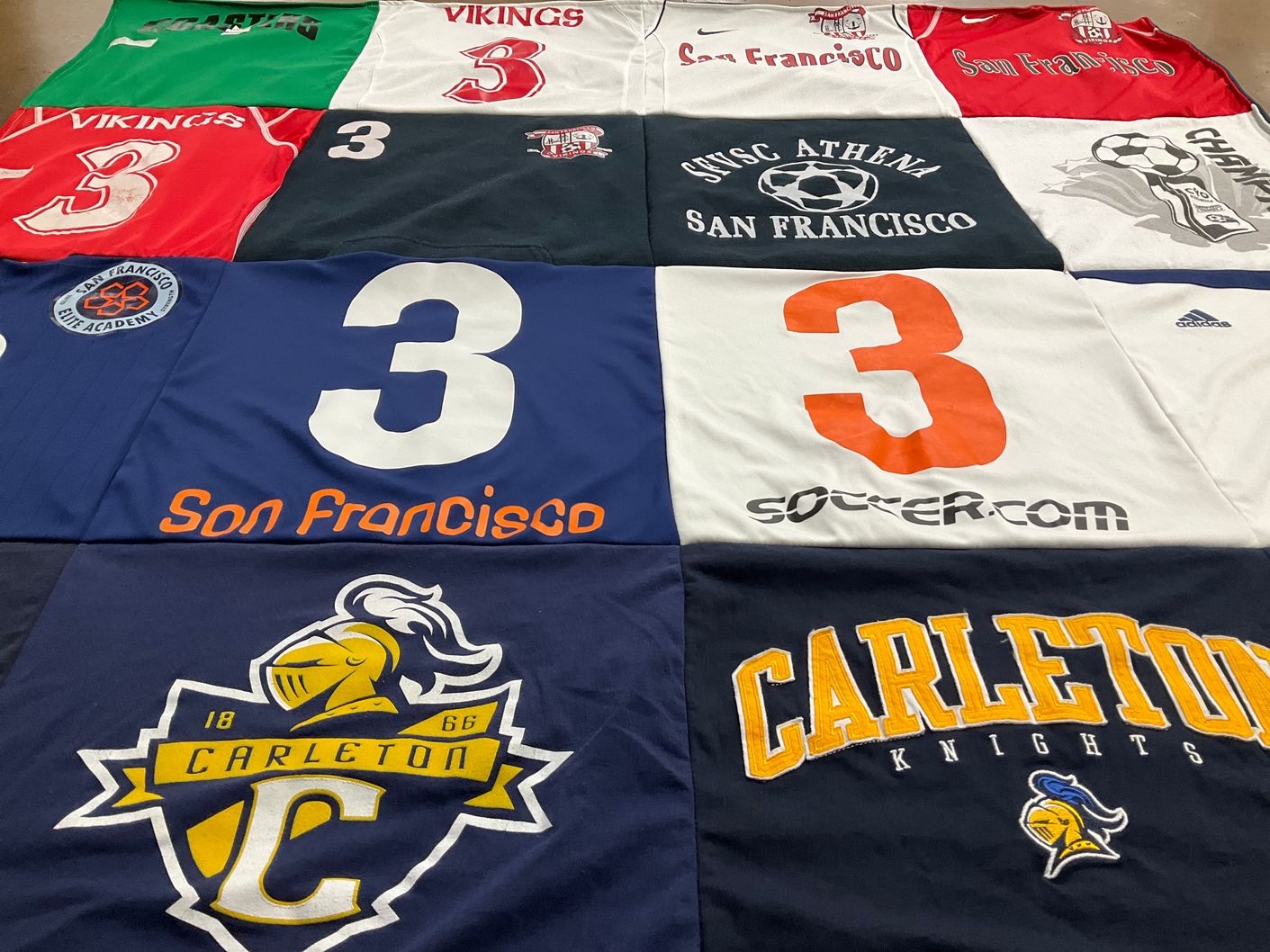T-shirt quilt from carleton college by Cheri from NE