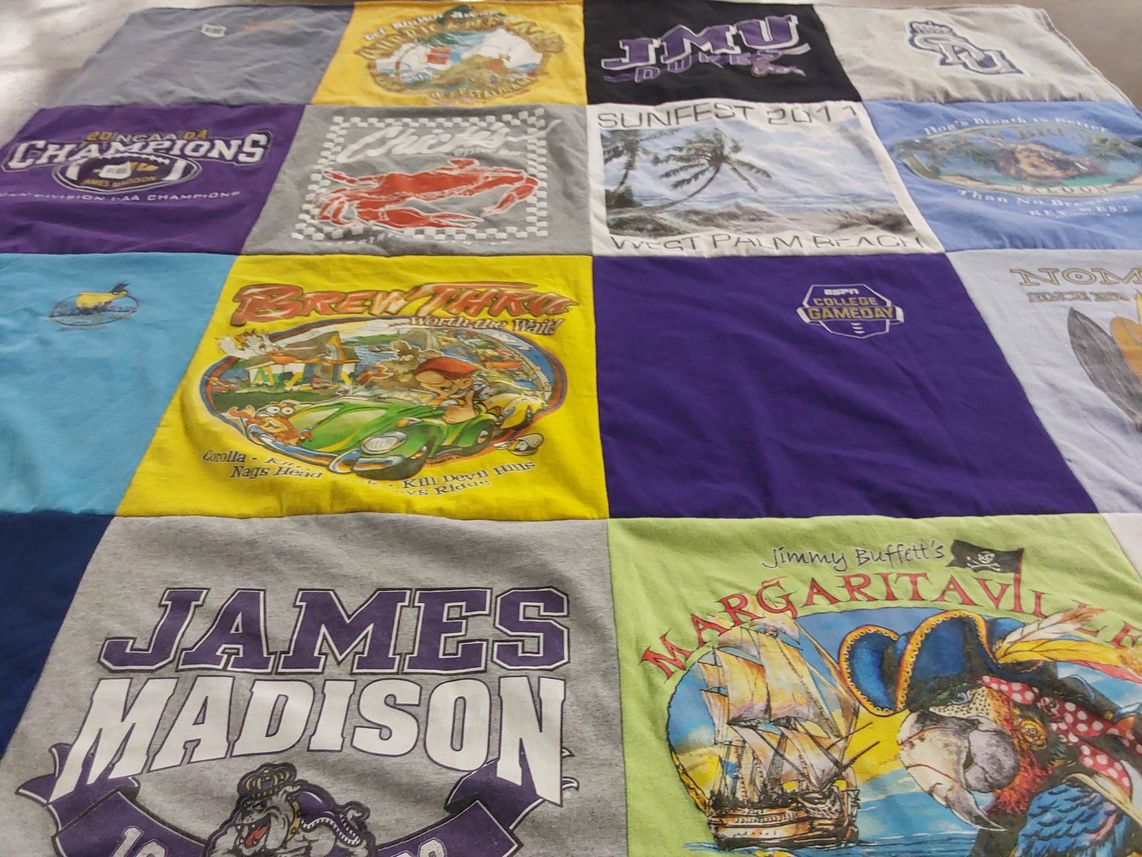 T-shirt quilt featuring james madison university dukes by Rachel from FL