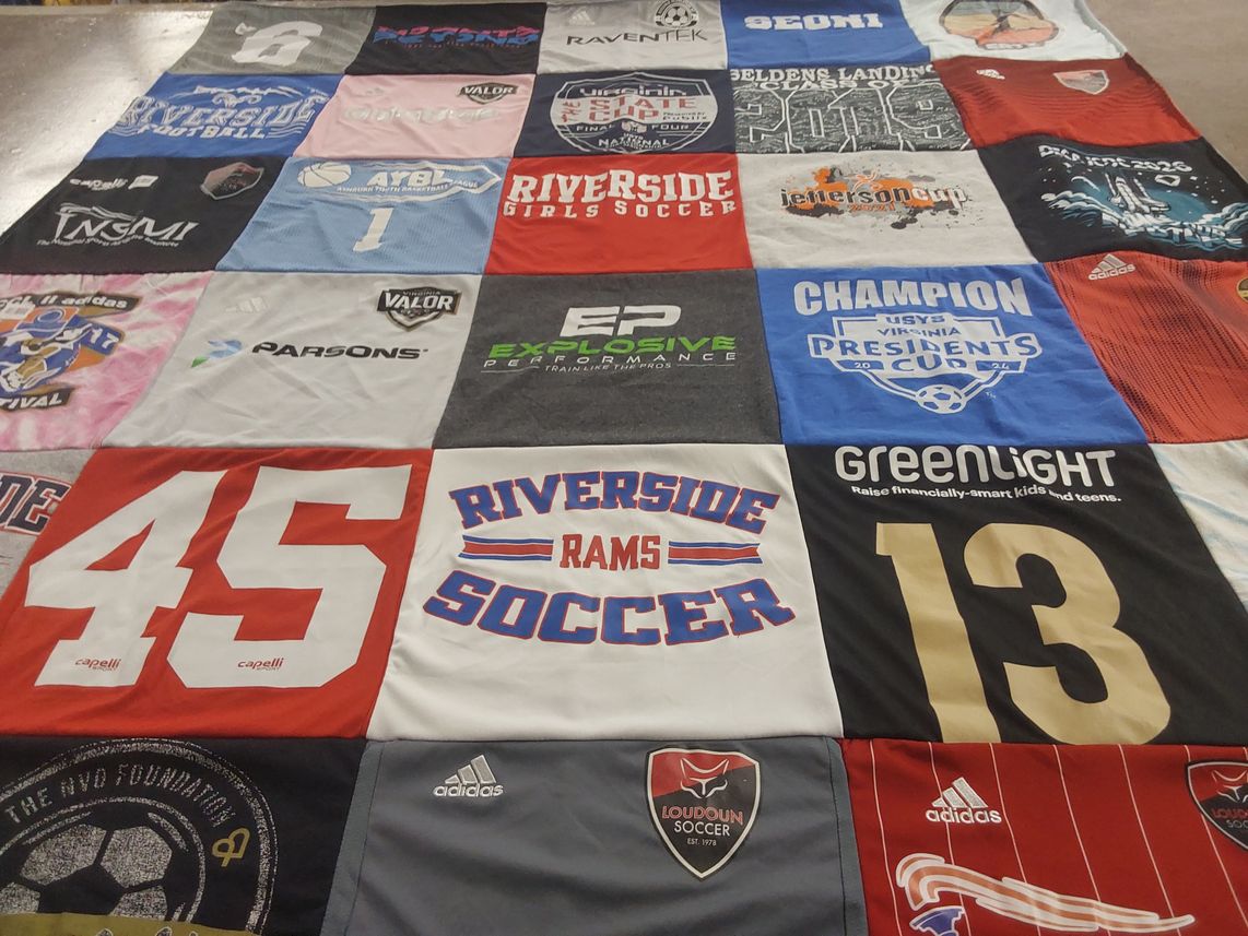 T-shirt quilt featuring riverside rams soccer, loudoun soccer by Shalini from VA