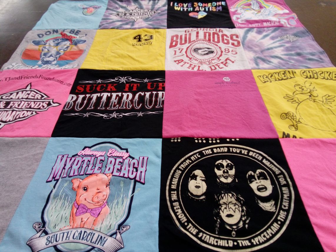 T-shirt quilt featuring georgia bulldogs athletic department by April from GA