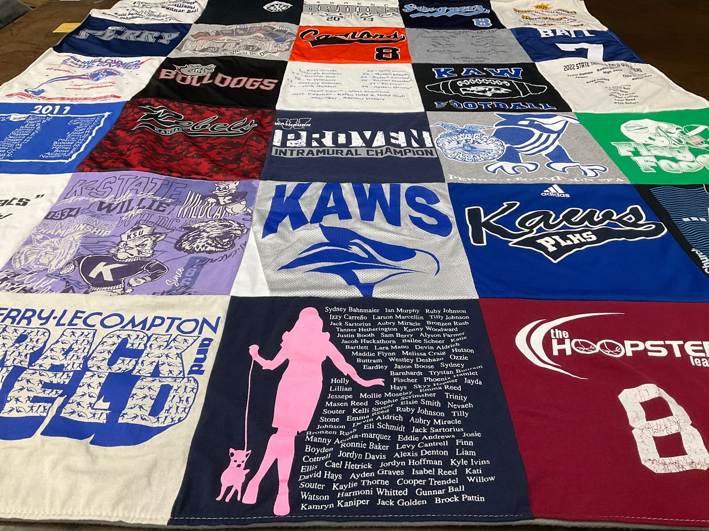 T-shirt quilt featuring lecompton high school track and field, lecompton high school football by Shawn from KS