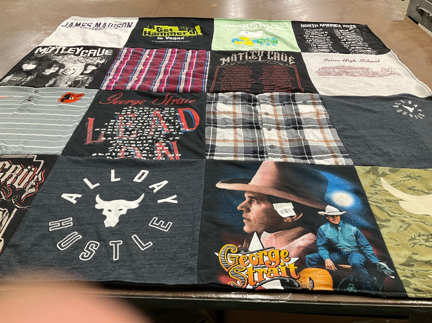 T-shirt quilt from james madison university, seton high school by Lucia from SC