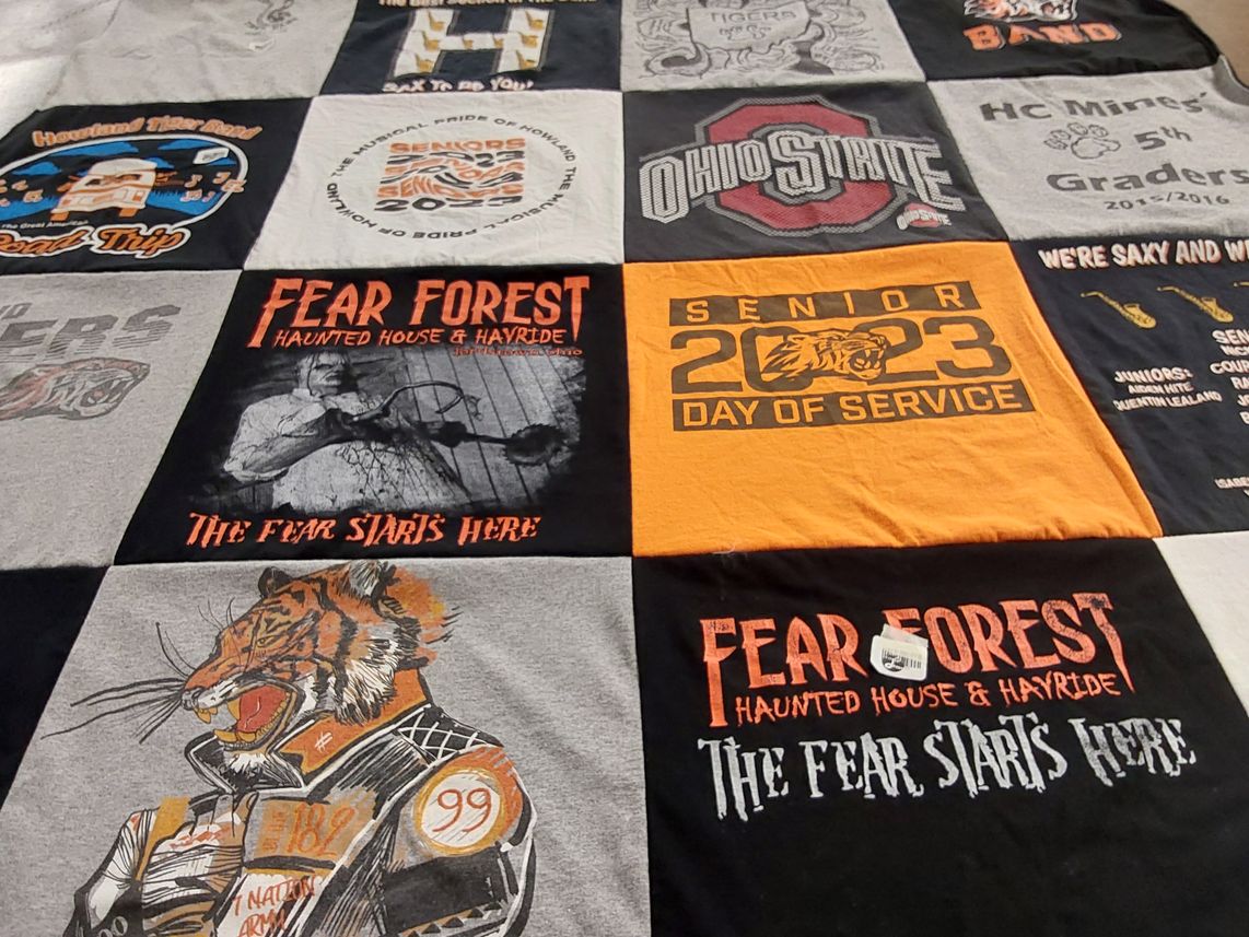 T-shirt quilt from ohio state university by Melinda from OH