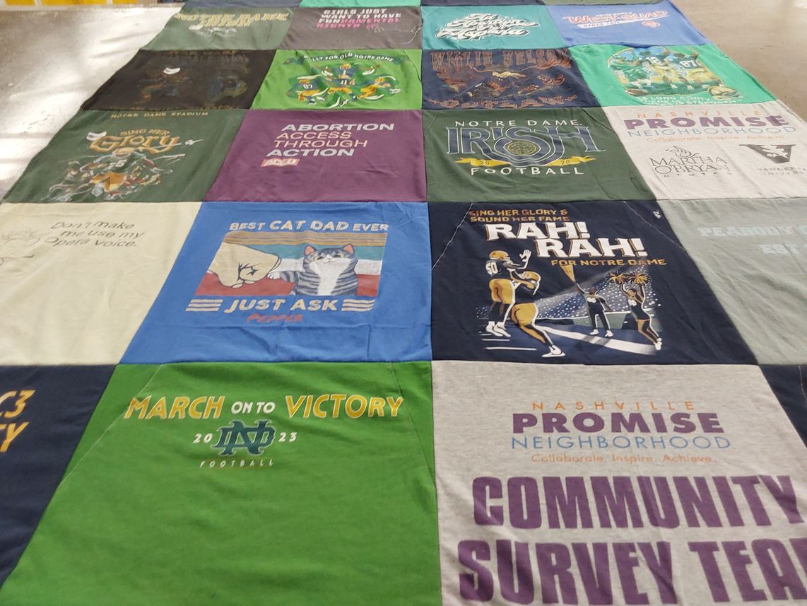 T-shirt quilt featuring football team by Lauren from TX