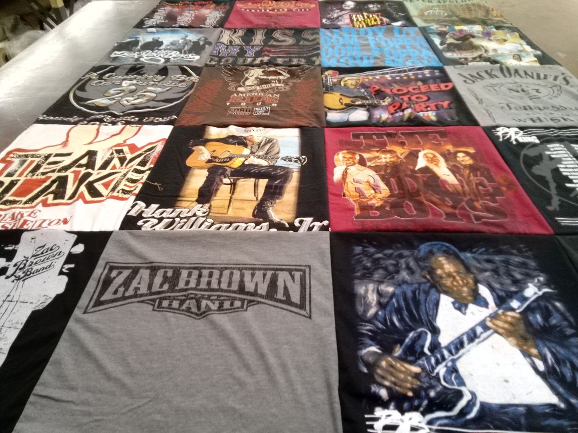 T-shirt quilt with music, country music themes by Pat from IL