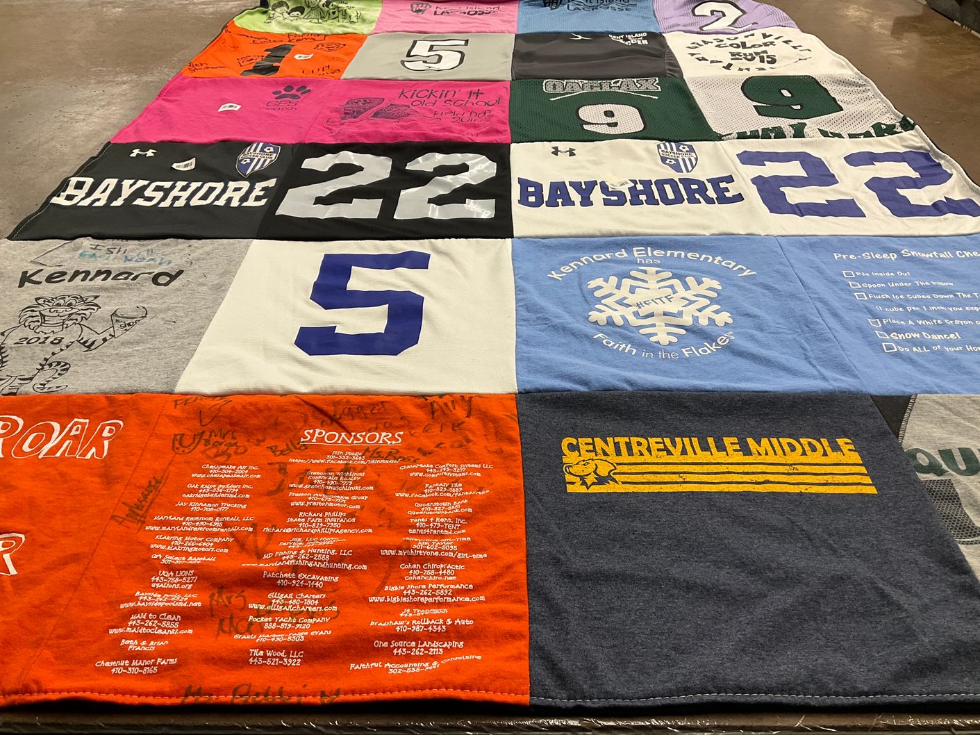 T-shirt quilt from kennard elementary, centreville middle by Michelle from MD