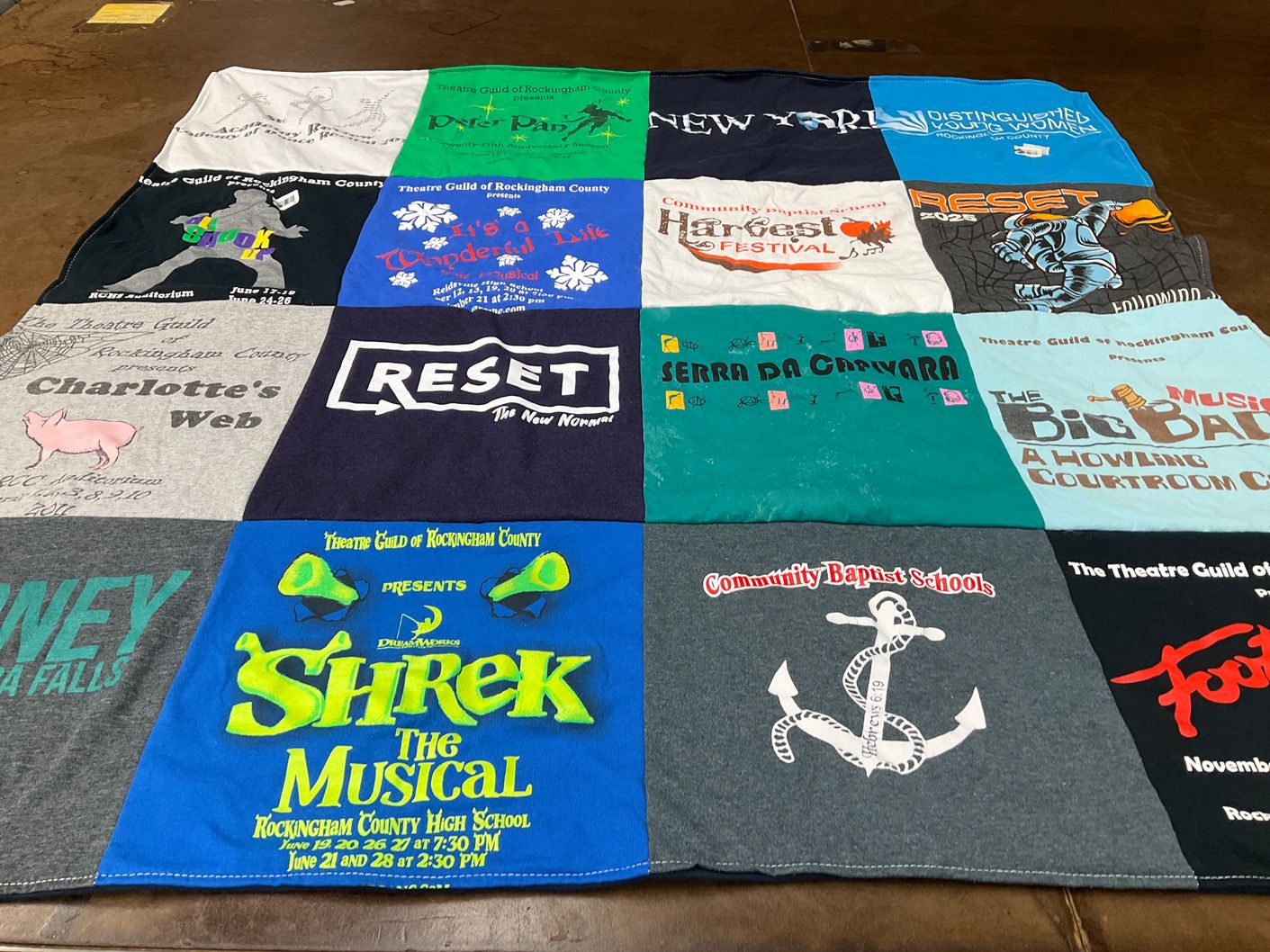 T-shirt quilt from rockingham county high school by Melissa from NC