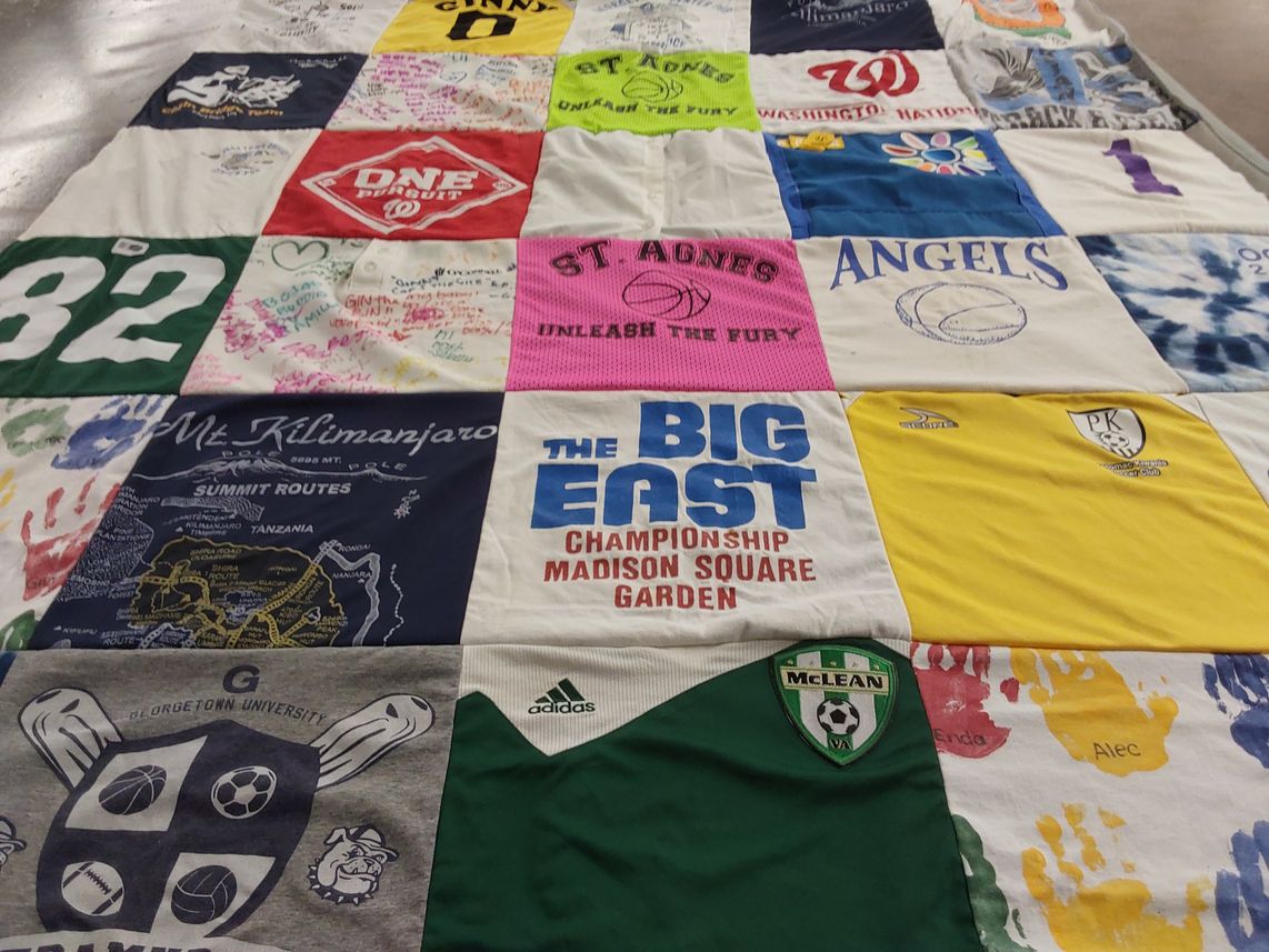 T-shirt quilt featuring mclean soccer, washington nationals by Karin from VA