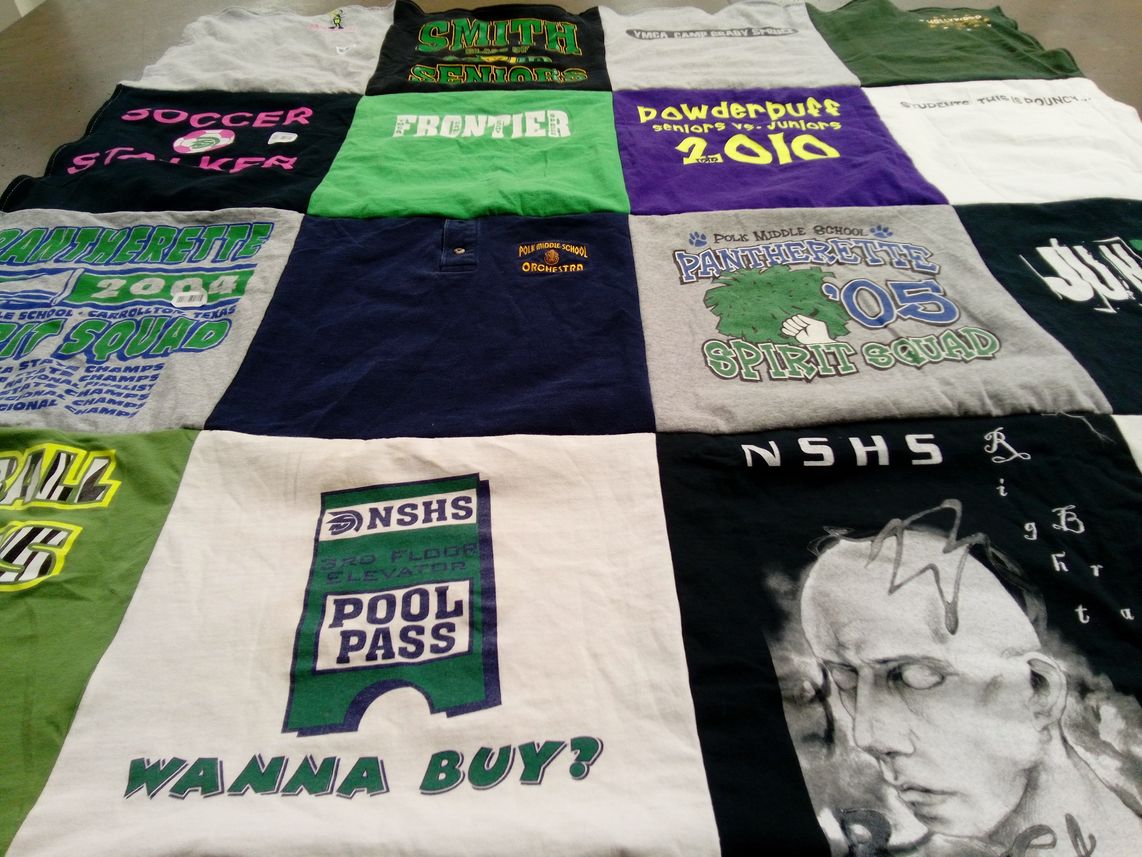 T-shirt quilt from polk middle school by Mary Beth from TX