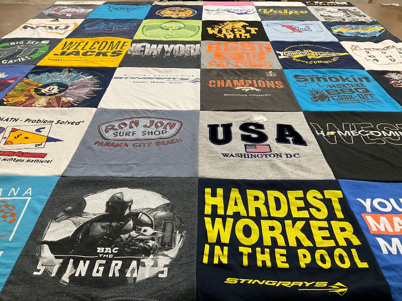 T-shirt quilt featuring stingrays by Venita from MT