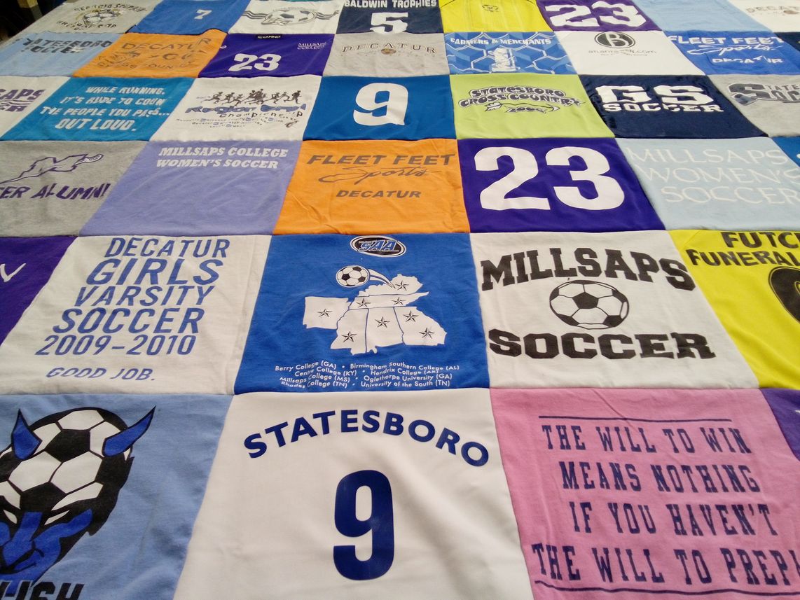 T-shirt quilt featuring millaps college women's soccer, decatur girls varsity soccer by Hunter from NC