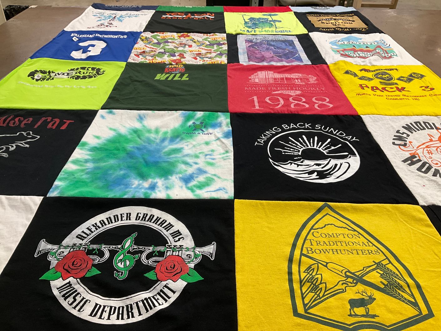 T-shirt quilt from alexander graham middle school by Jennifer from NC