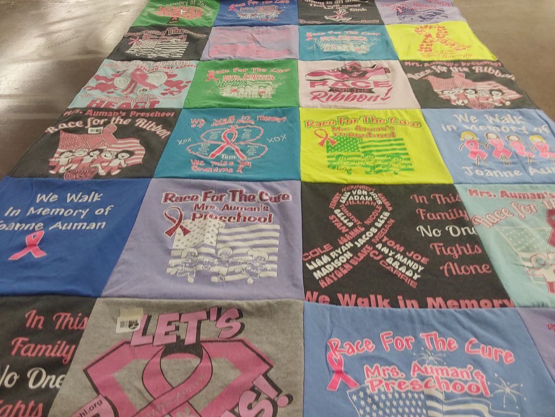 T-shirt quilt from mrs. auman's preschool by beth from WV