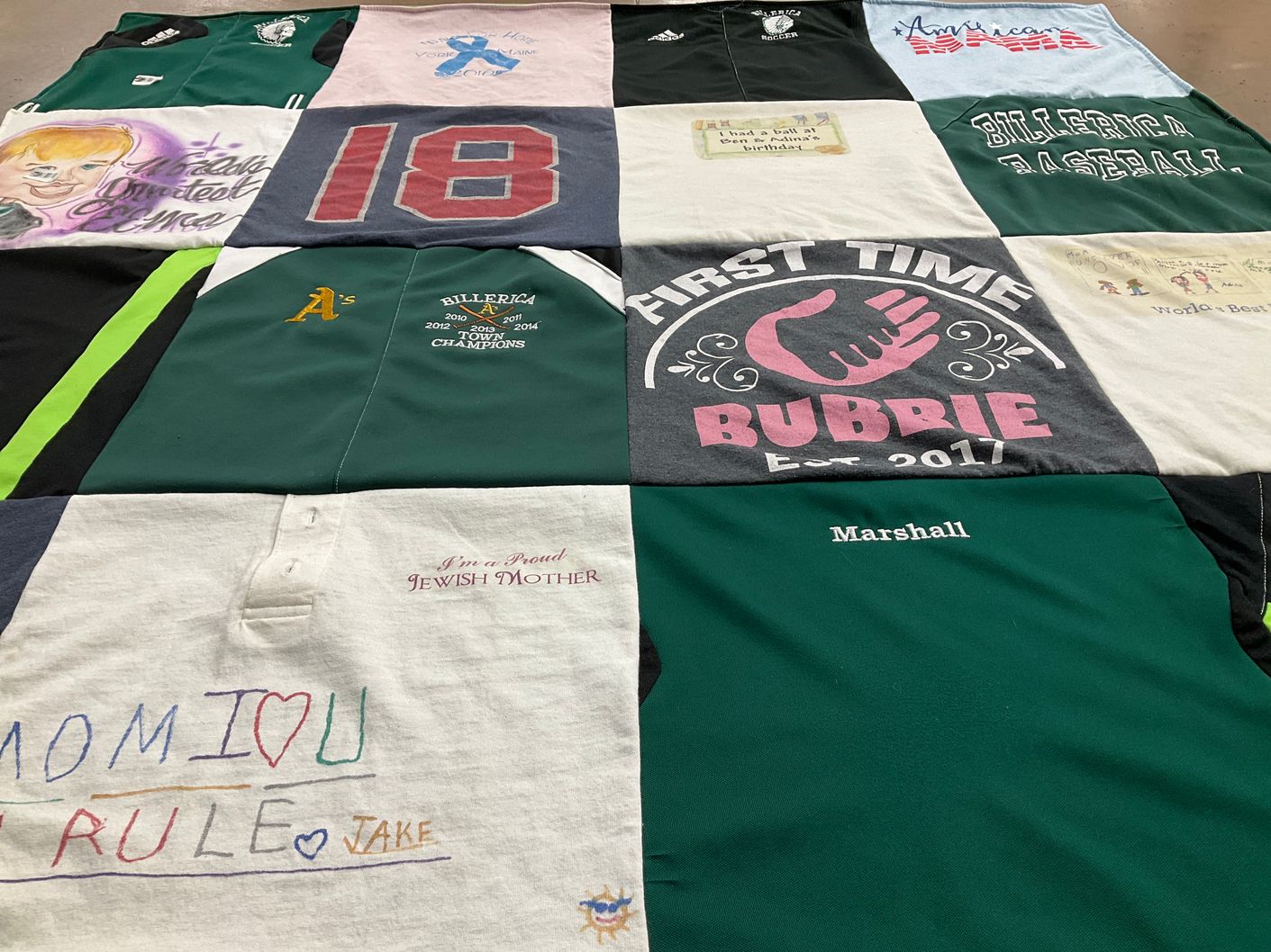 T-shirt quilt from billerica high school by Jason from NH