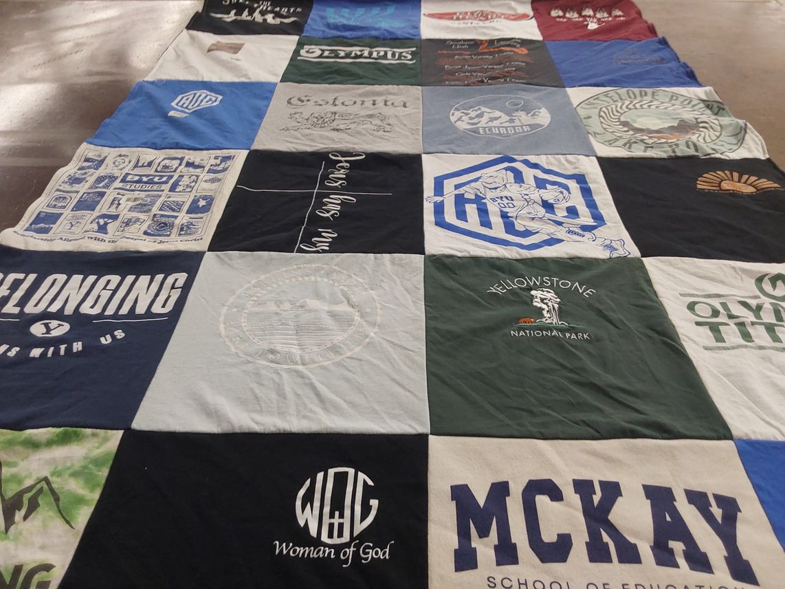 T-shirt quilt from brigham young university, mckay school of education by Samantha from UT
