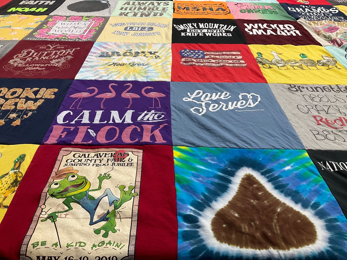 T-shirt quilt with county fairs, love themes by Beverly from TX