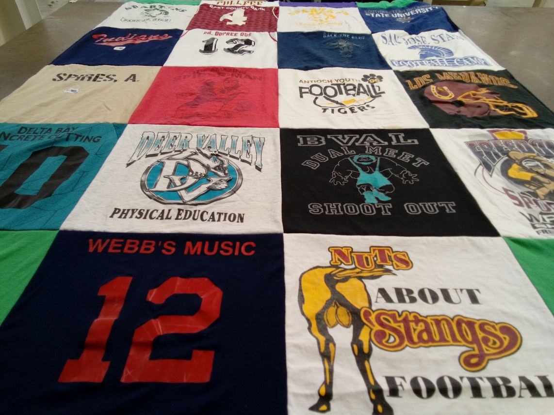 T-shirt quilt featuring antioch youth football, bval dual meet by Ericka from CA