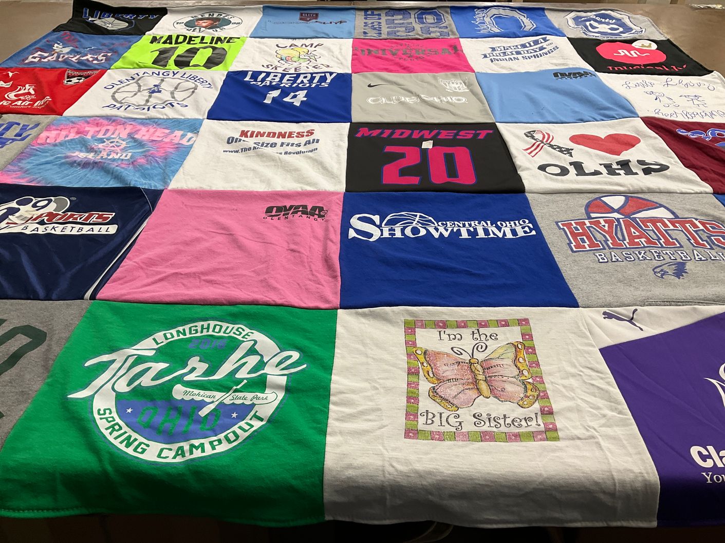 T-shirt quilt featuring olentangy liberty high school basketball, hyatts basketball by Shannon from OH