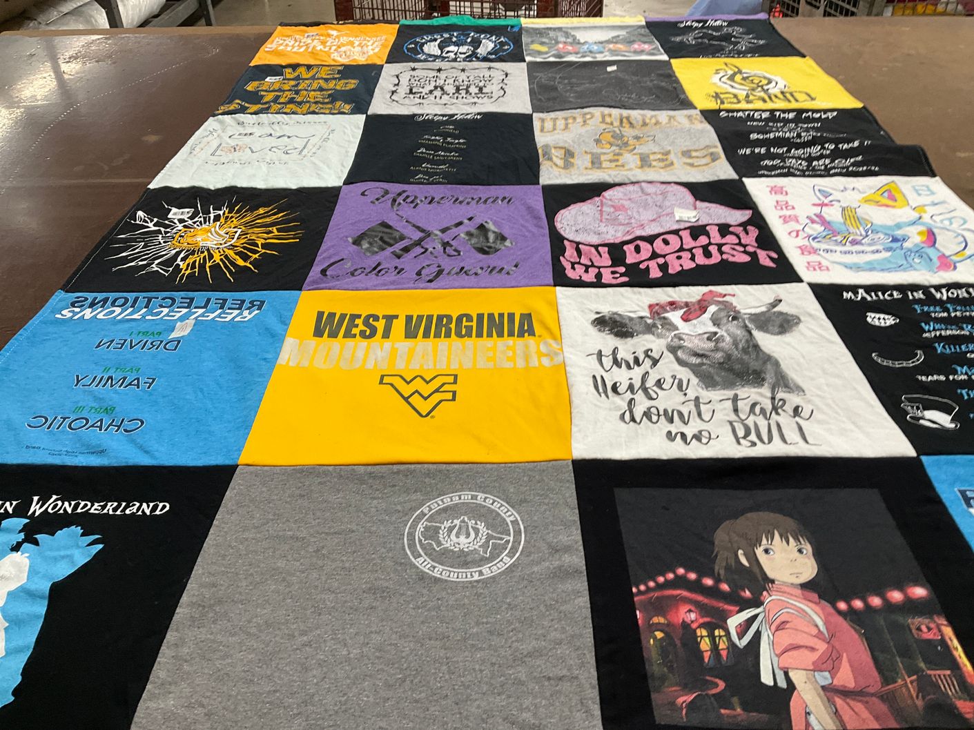 T-shirt quilt featuring west virginia mountaineers by Nathan from TN
