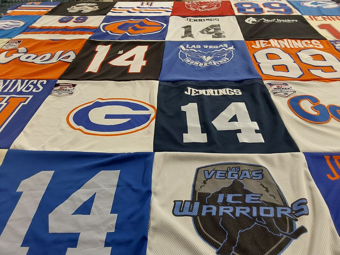 T-shirt quilt featuring las vegas ice warriors, goals by Tamra from NV