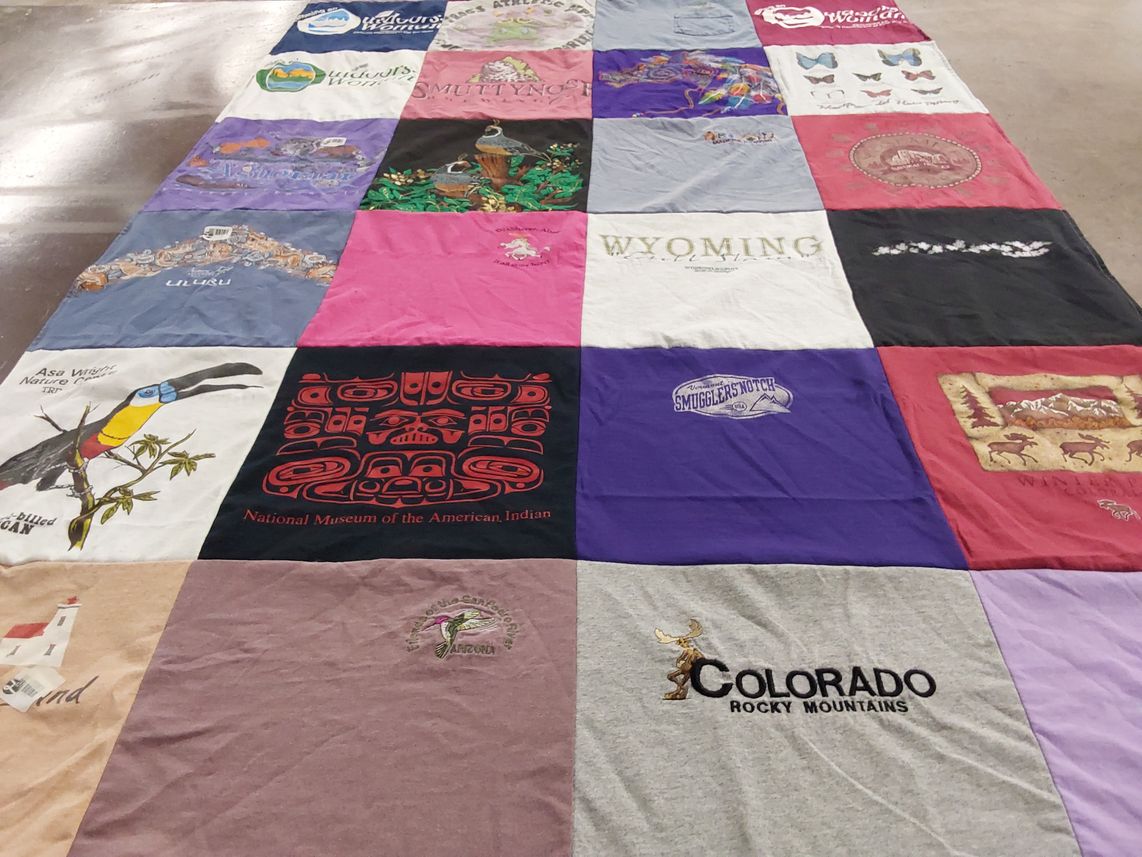 T-shirt quilt with nature, wildlife themes by DAVID from OR