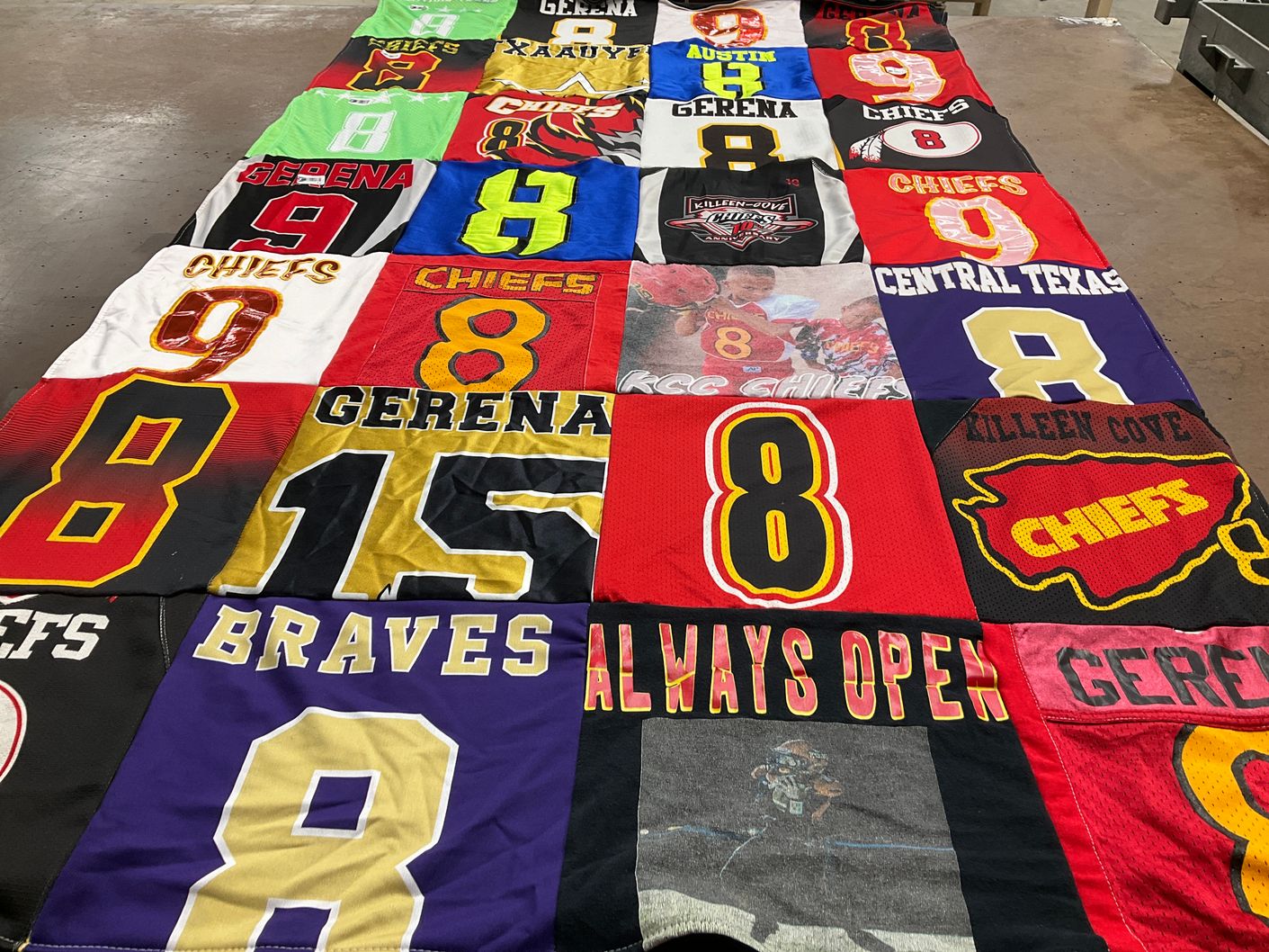 T-shirt quilt featuring chiefs by Courtney from TX