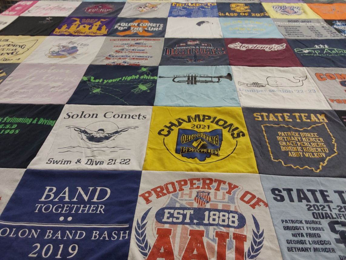 T-shirt quilt featuring solon comets by Christine from OH