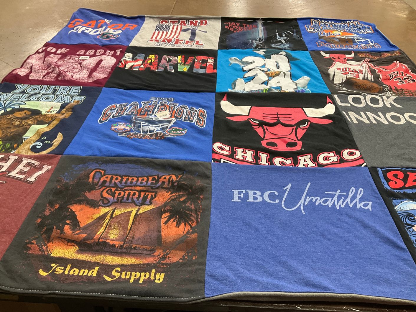 T-shirt quilt featuring chicago bulls by Tabetha from FL