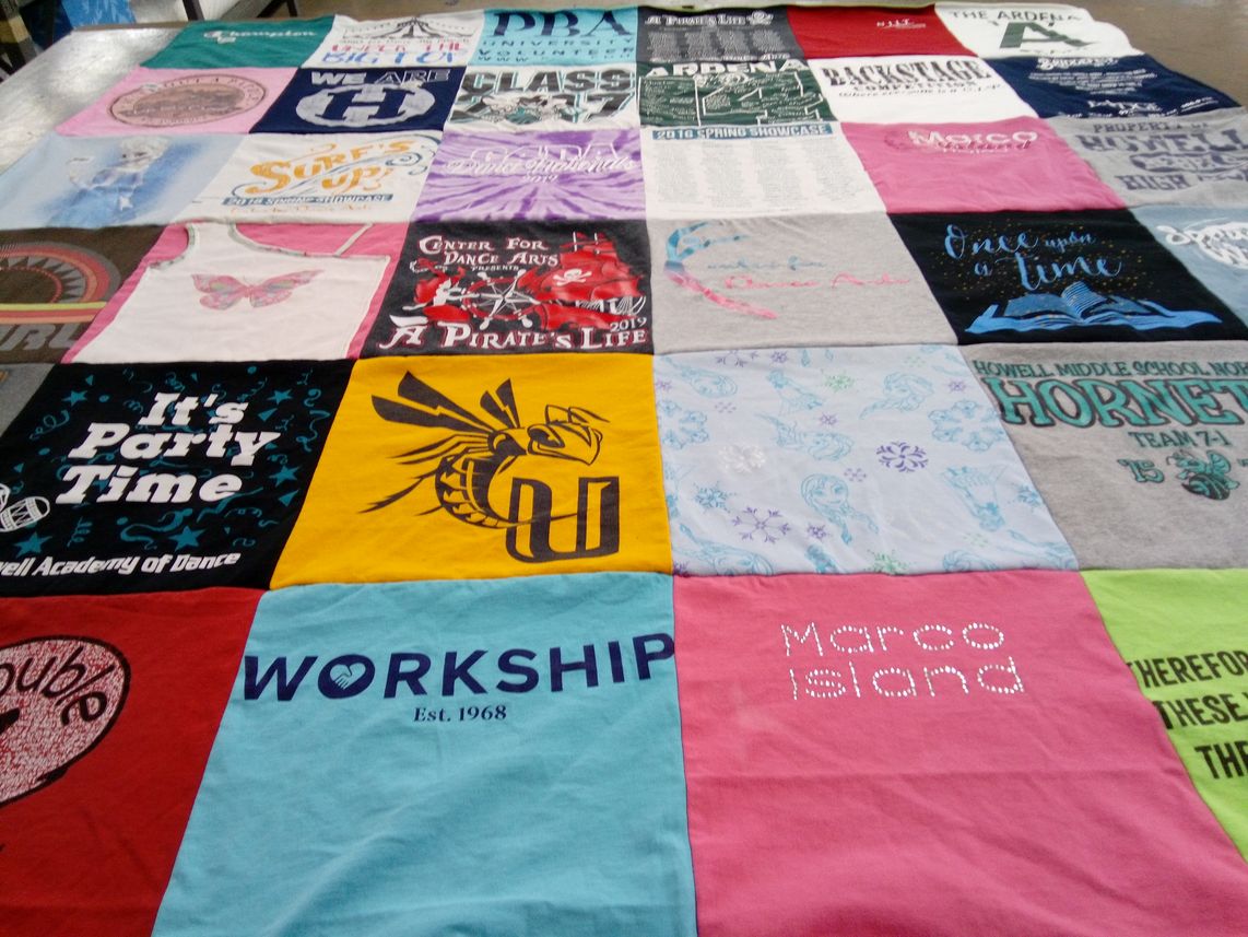 T-shirt quilt featuring howell middle school hornets by Cynthia from DC